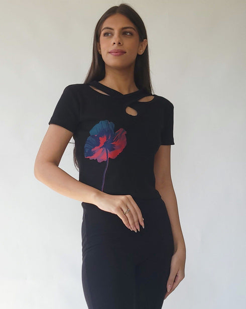 Printed Loophole Top