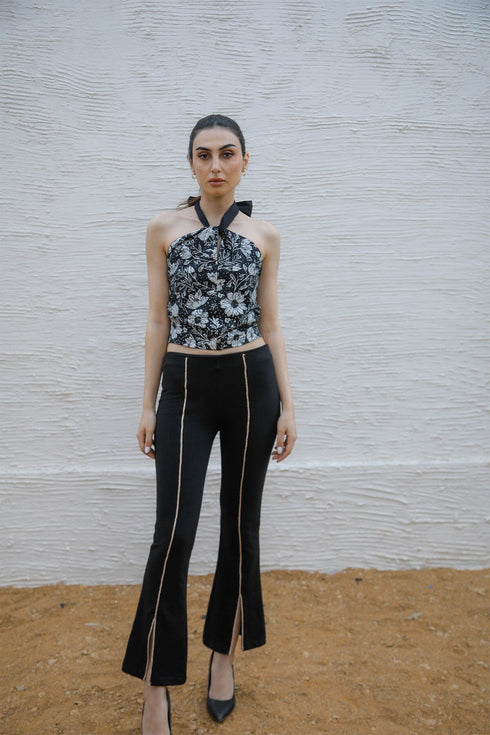 Gold Tipped Slit Pants