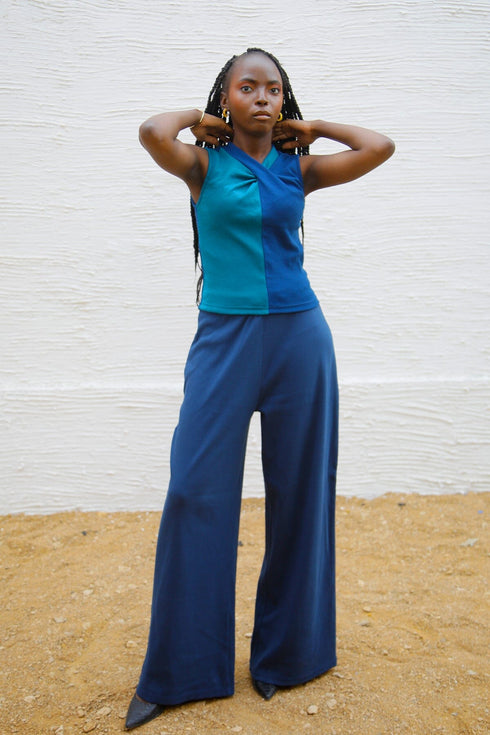 Ribbed Wide-leg Trouser