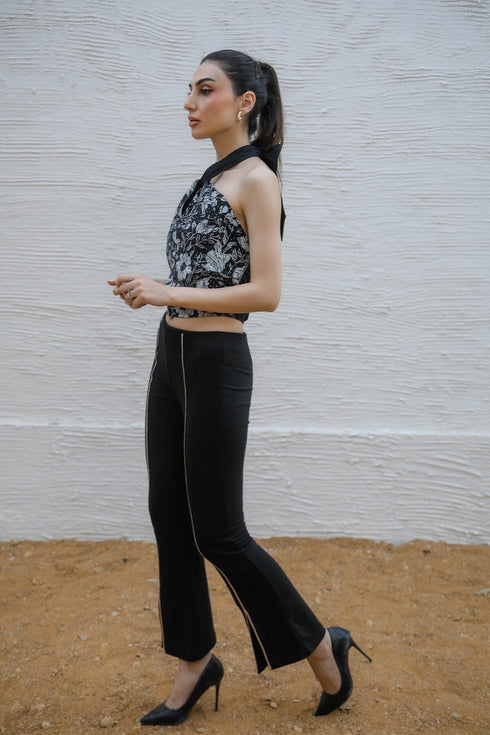 Gold Tipped Slit Pants