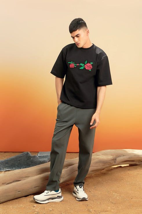 Rose Embroidered Tee