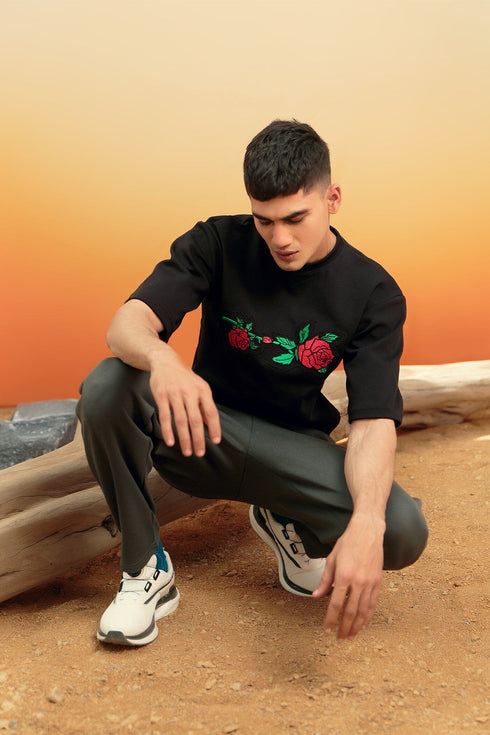 Rose Embroidered Tee