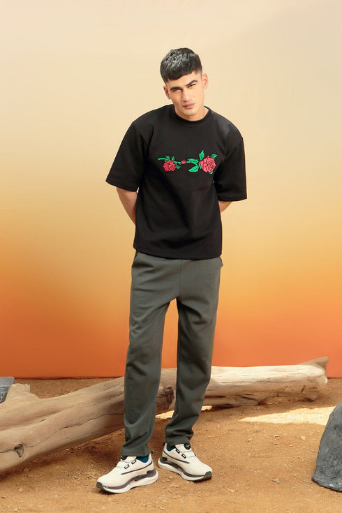 Rose Embroidered Tee