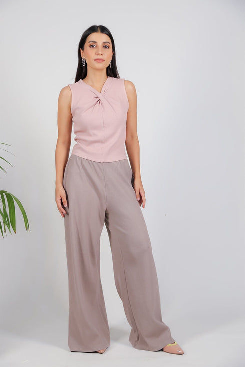 Ribbed Wide-leg Trouser