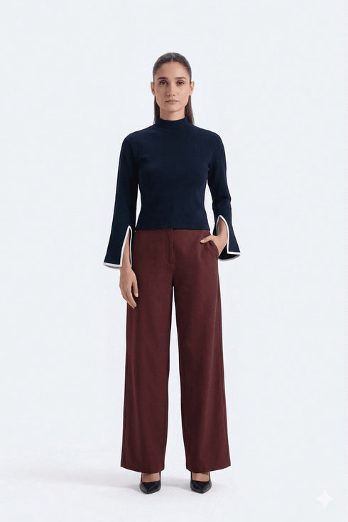 Bell Sleeve Highneck Top