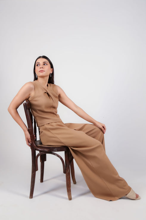 Ribbed Wide-leg Trouser