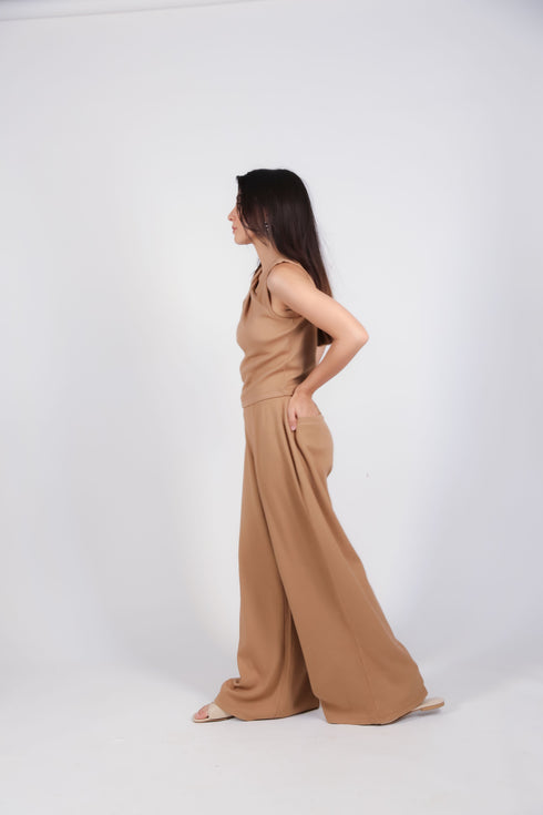 Ribbed Wide-leg Trouser