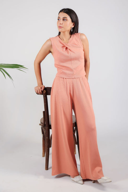 Ribbed Wide-leg Trouser