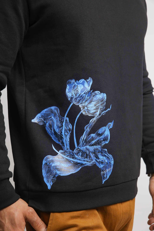 Printed Floral Hoodie