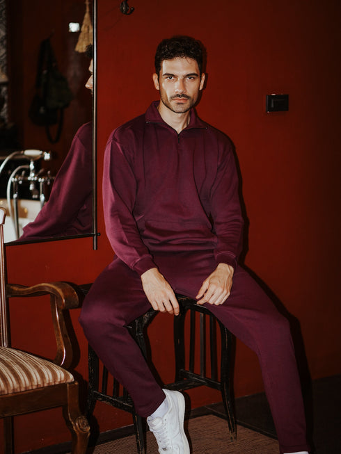 Half Zipper Sweat Set