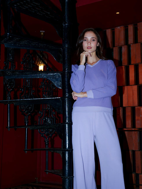 Lavender Contrast Sweatshirt