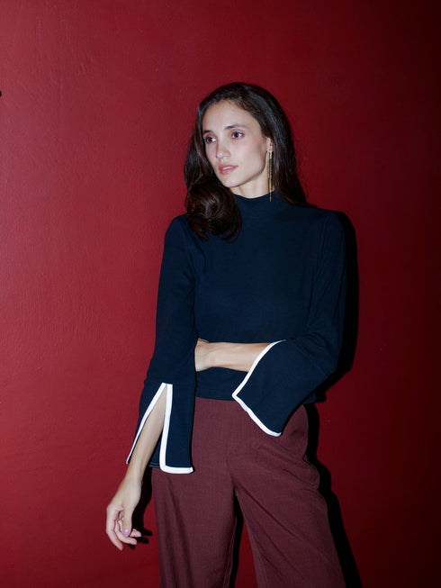 Bell Sleeve Highneck Top