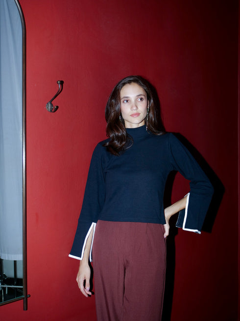 Bell Sleeve Highneck Top