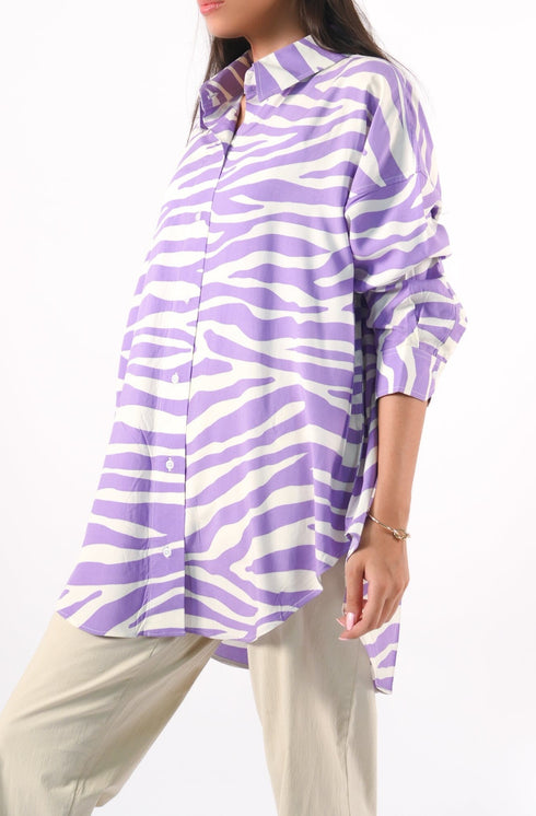Violet Stripe Button Down