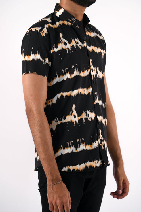 Monochrome Waves Printed Shirt