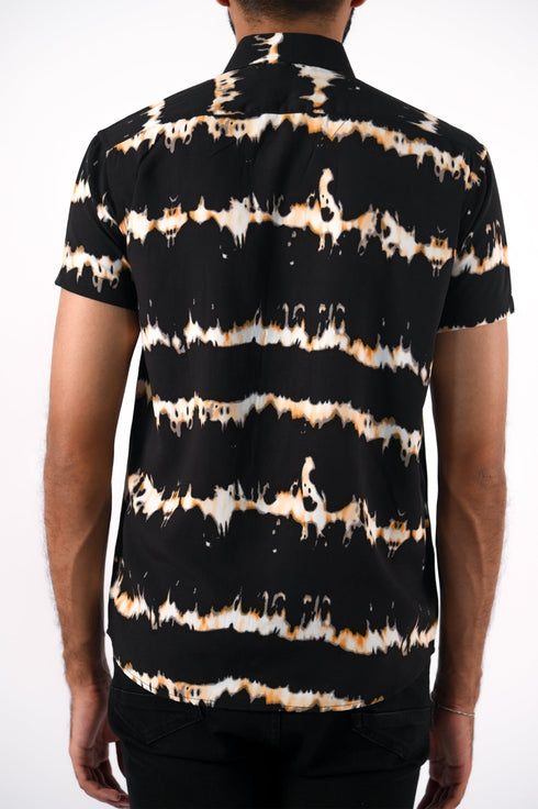 Monochrome Waves Printed Shirt