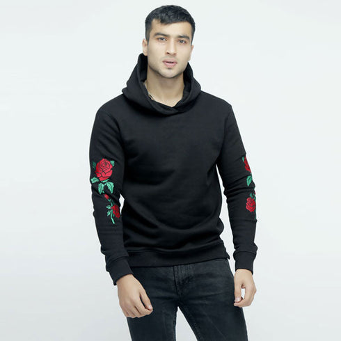 Heavyweight Hoodie-Embroidered Sleeves