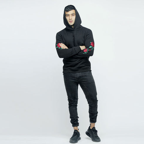 Heavyweight Hoodie-Embroidered Sleeves