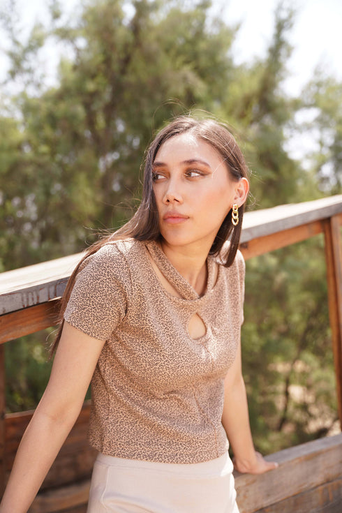 Cheetah Loophole Top