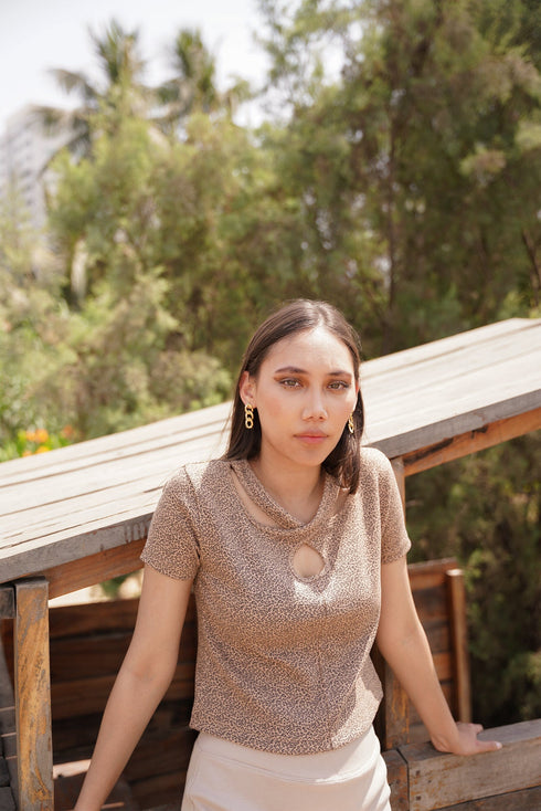 Cheetah Loophole Top