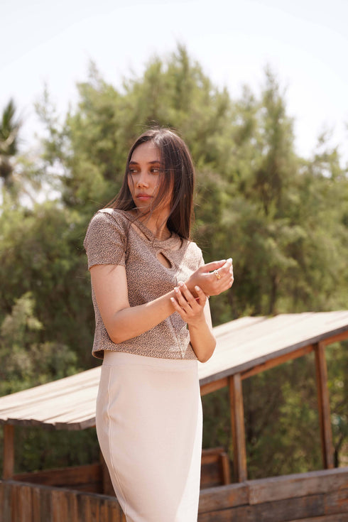 Cheetah Loophole Top