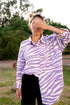 Violet Stripe Button Down