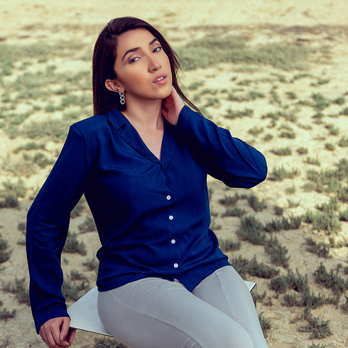 Shoulder Pad Button Down