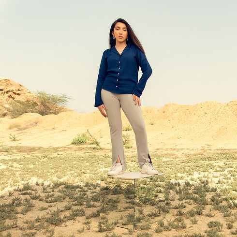 Shoulder Pad Button Down