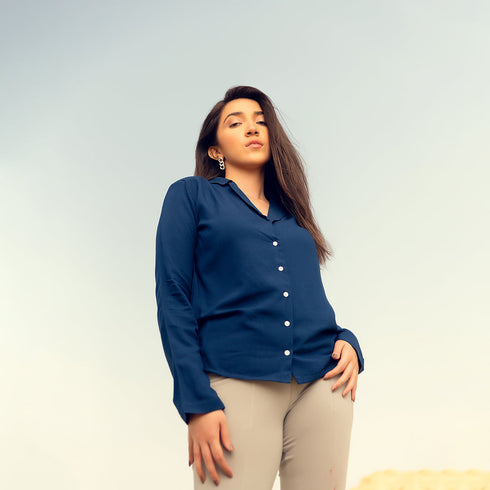 Shoulder Pad Button Down