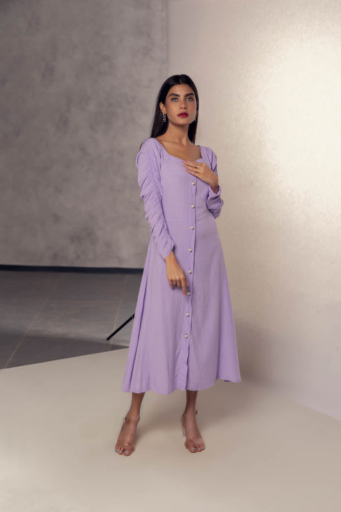 Gather Sleeve Dress