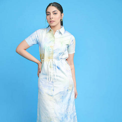 Collared Dress (Watercolor Print)