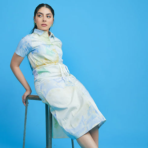 Collared Dress (Watercolor Print)