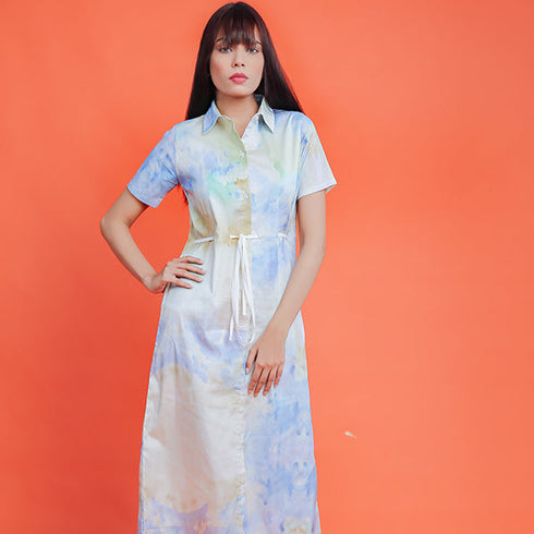 Collared Dress (Watercolor Print)