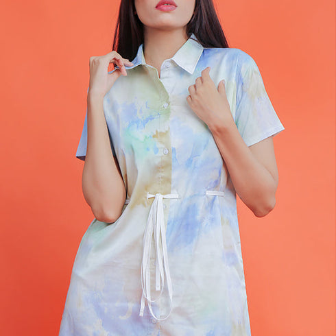 Collared Dress (Watercolor Print)