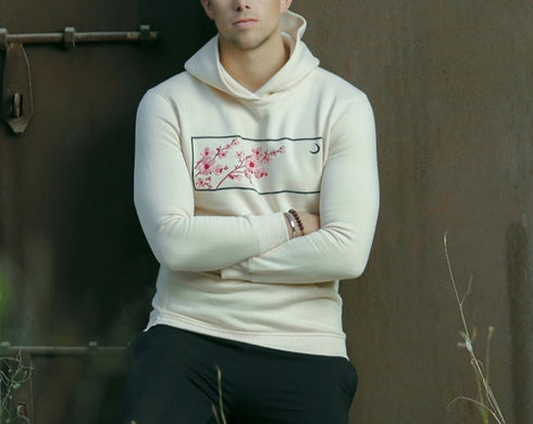 Heavyweight Hoodie: Cherry Blossom Embroidery